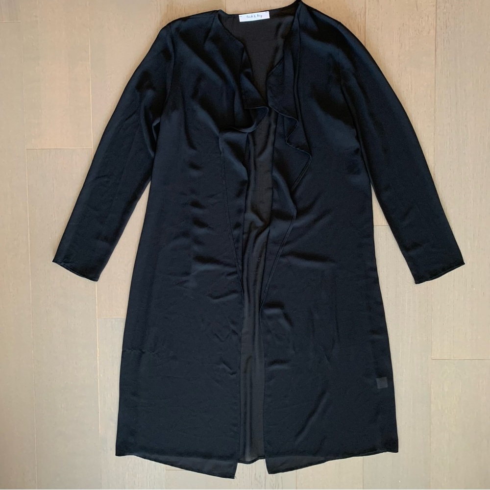 Lock & Key Black Sheer Chiffon Duster Kimono Top